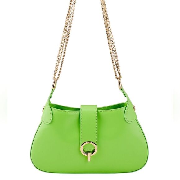 NWT Sandro Sweet Janet Chain Bag Vert Pomme Apple Green - Picture 2 of 13